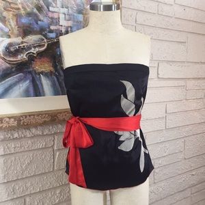 🌹Dept Topless Velvet Floral Design Appliqué Top